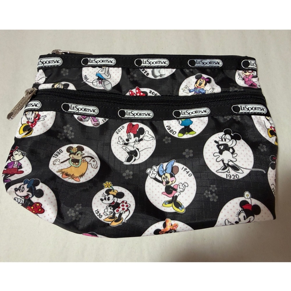 LeSportsac x Disney Minnie‎ Mouse Through the Decades  Zip Cosmetic Bag Pouch